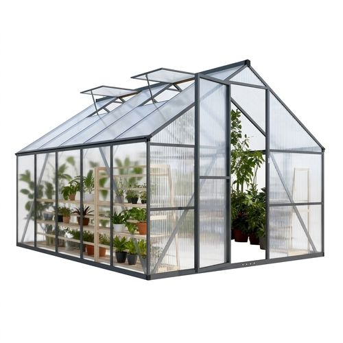 FILLOSLOV 8x10 FT Outdoor Polycarbonate Greenhouse