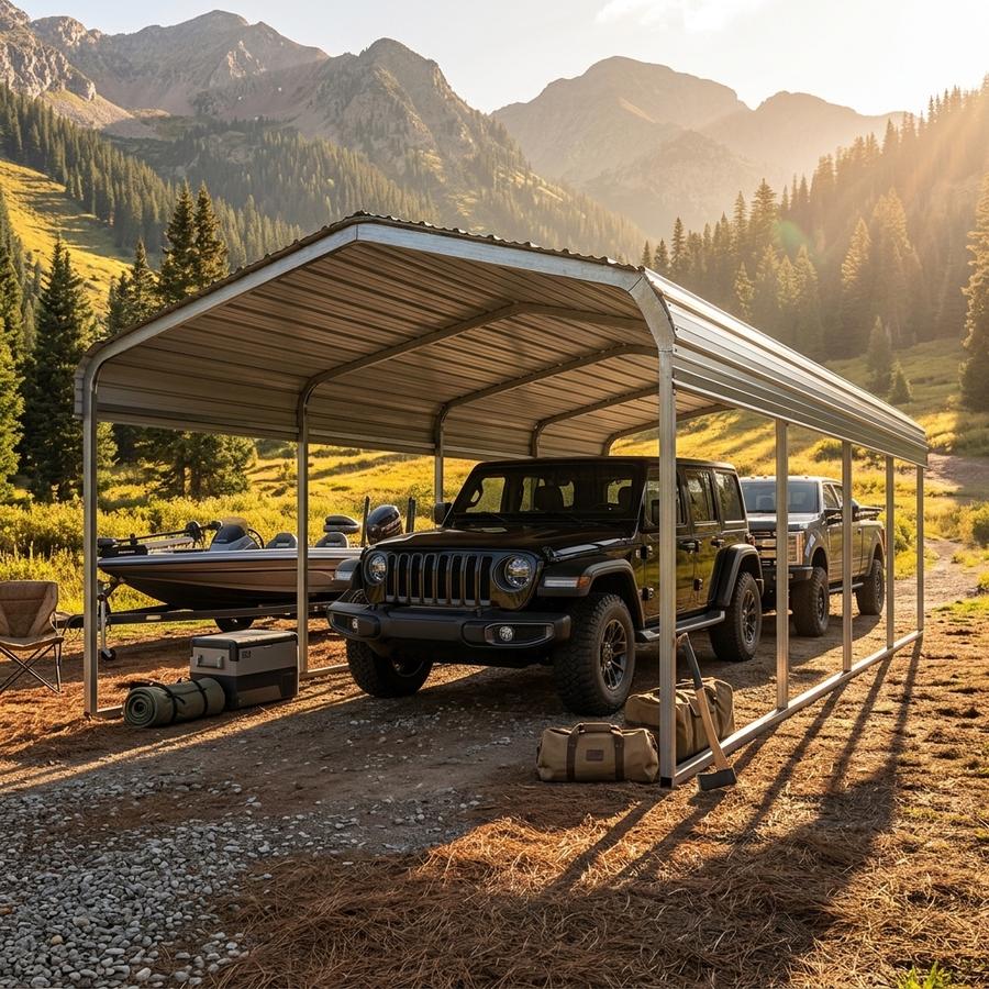 Oversized 10x20 carport on a rural property
